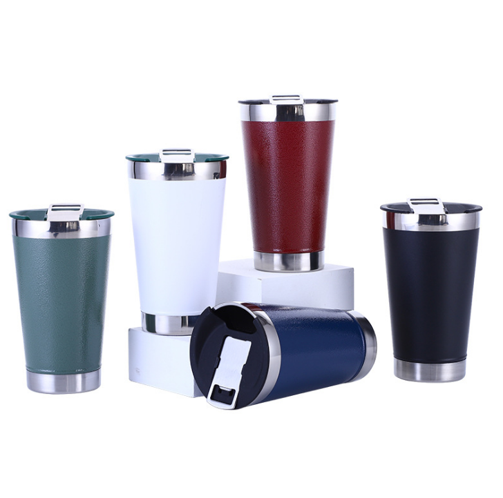 16 oz Stainless Steel Vacuum Insulated Beer Mug with Opener
